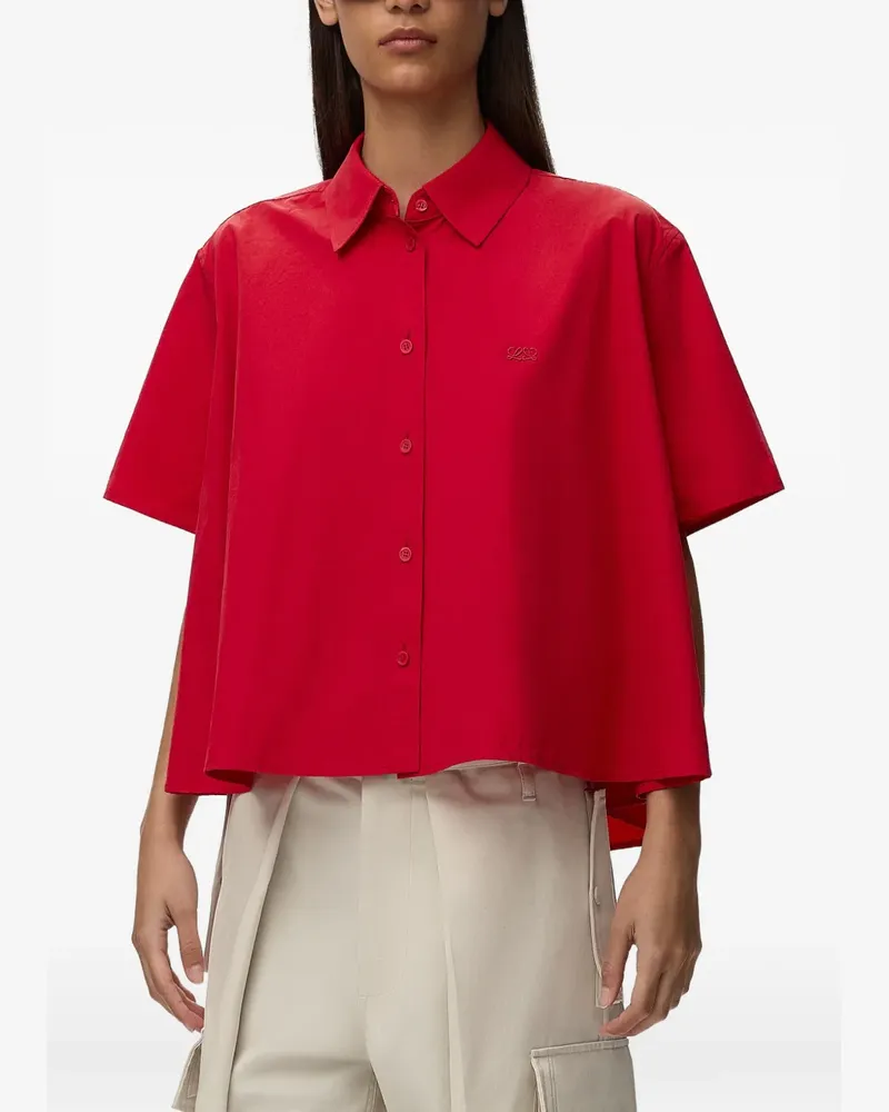 Loewe Kastiges Hemd mit Logo-Stickerei - Rot Rot