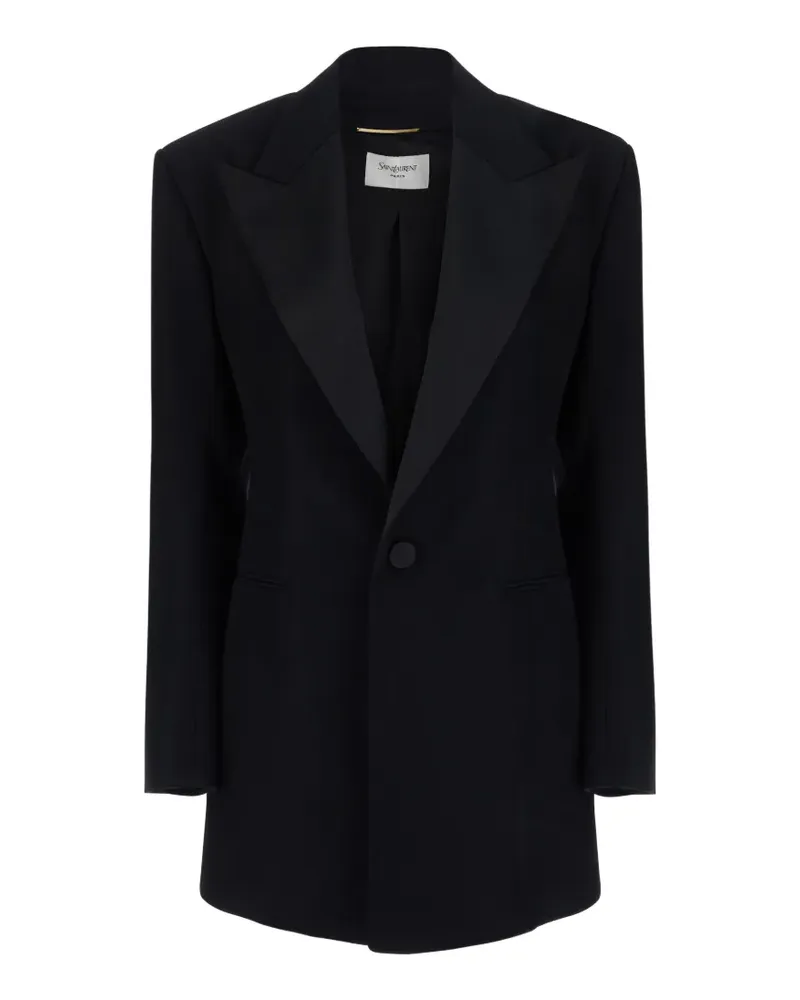 Saint Laurent peak-lapels wool blazer - Schwarz Schwarz