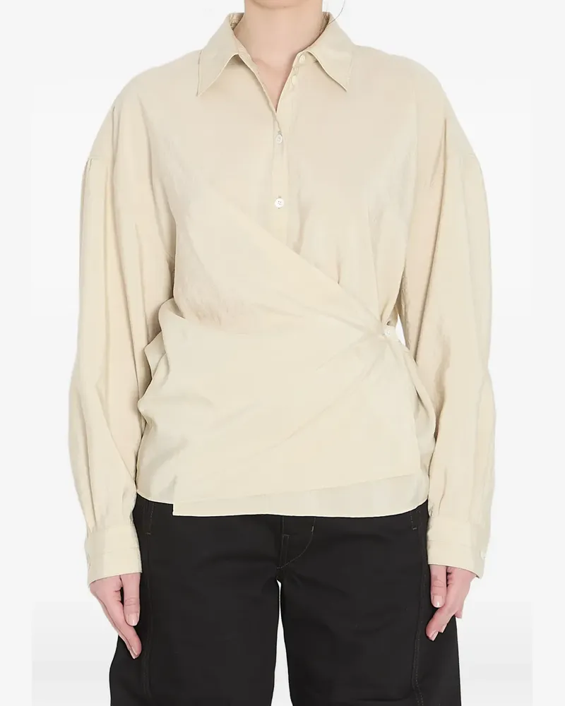 Christophe Lemaire straight collar twisted shirt - Nude Nude