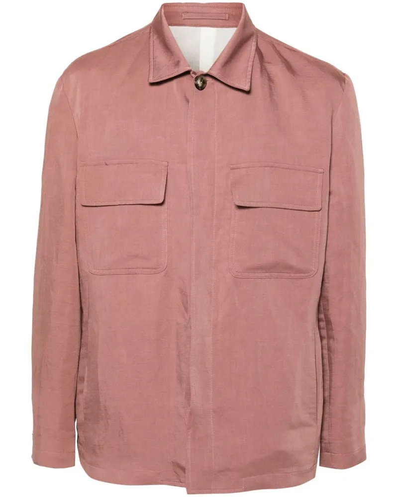 LARDINI Hemdjacke mit klassischem Kragen - Rosa Rosa