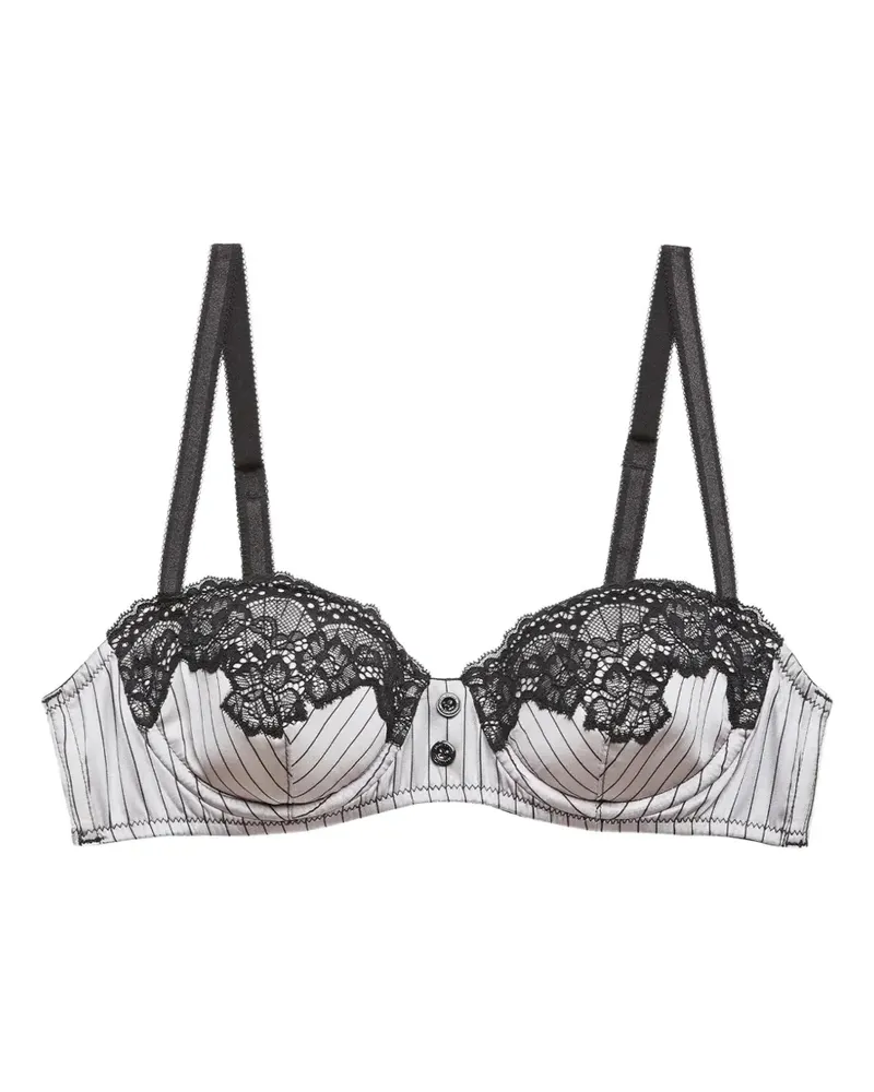 Fleur Du Mal Executive Balconette pinstripe lace bra - Nude Nude