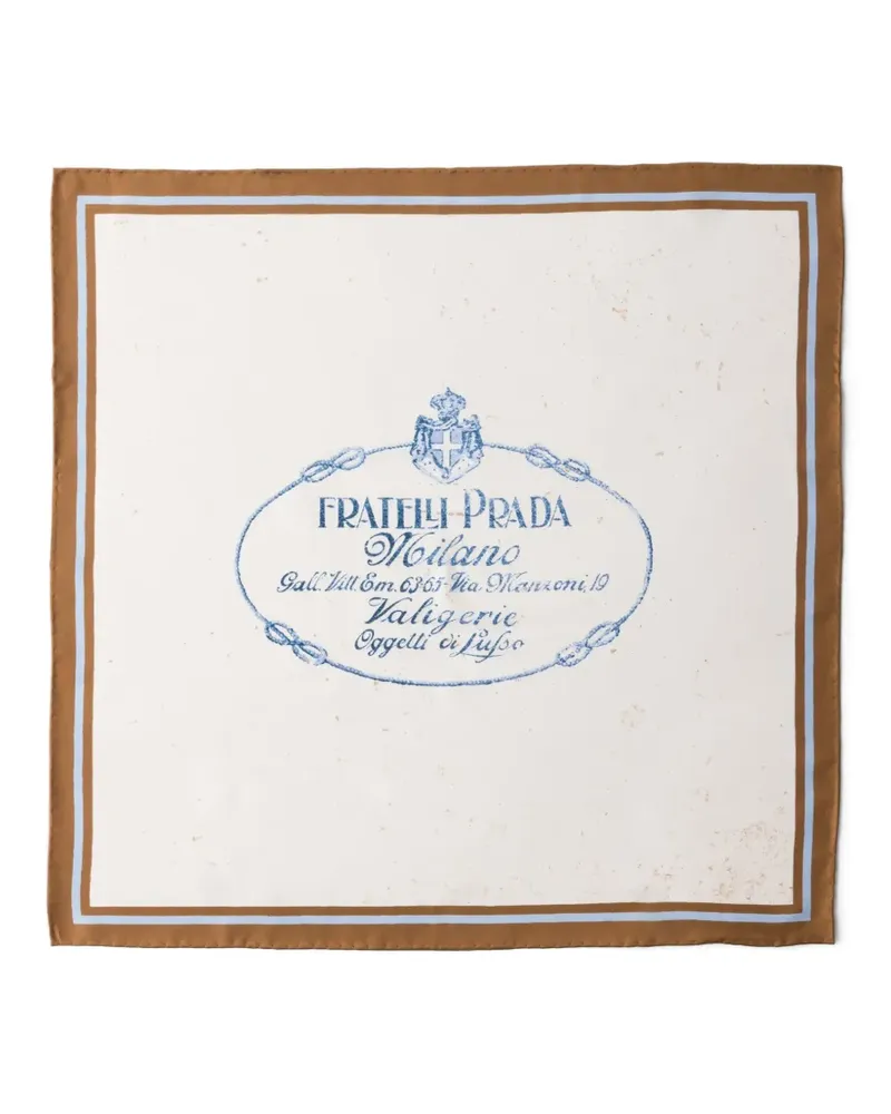 Prada Seidentwill-Schal mit Print 55 - Nude Nude