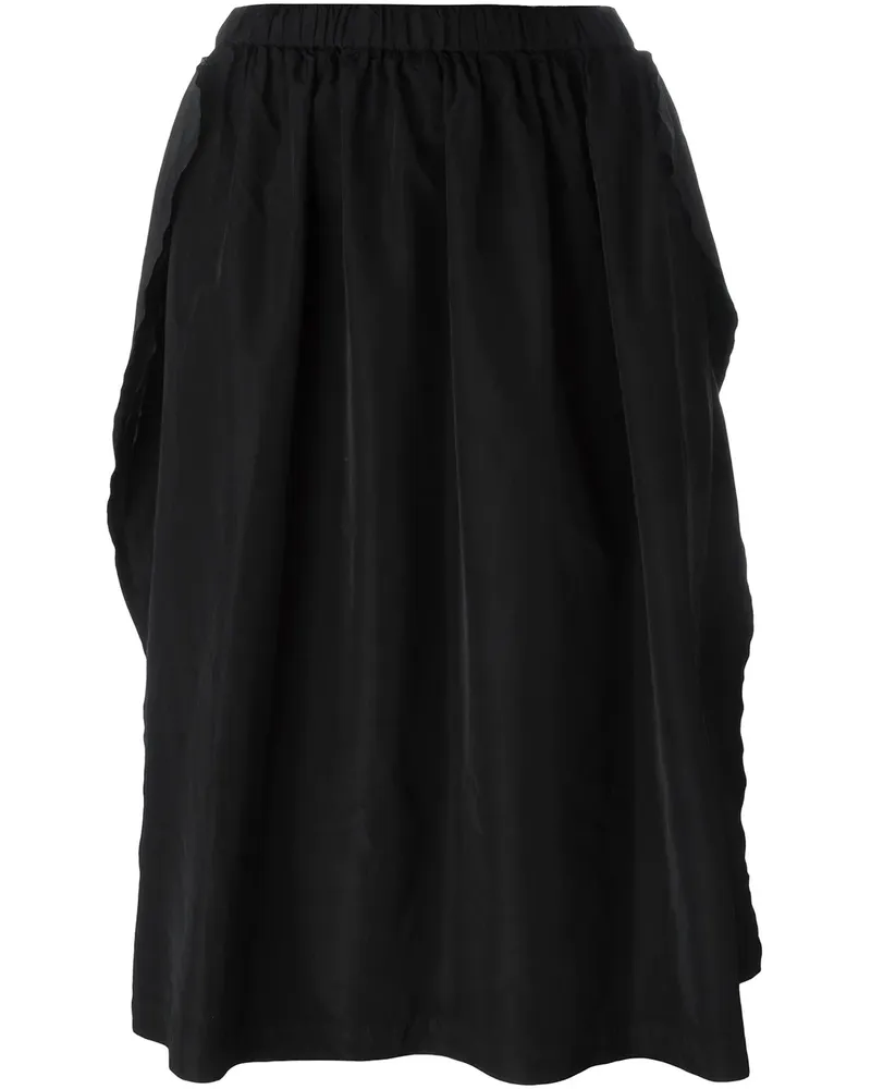 Comme des Garçons Rock mit Faltendetail - Schwarz Schwarz