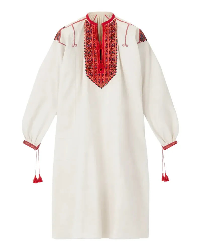 Fortela Afra embroidered midi dress - Nude Nude