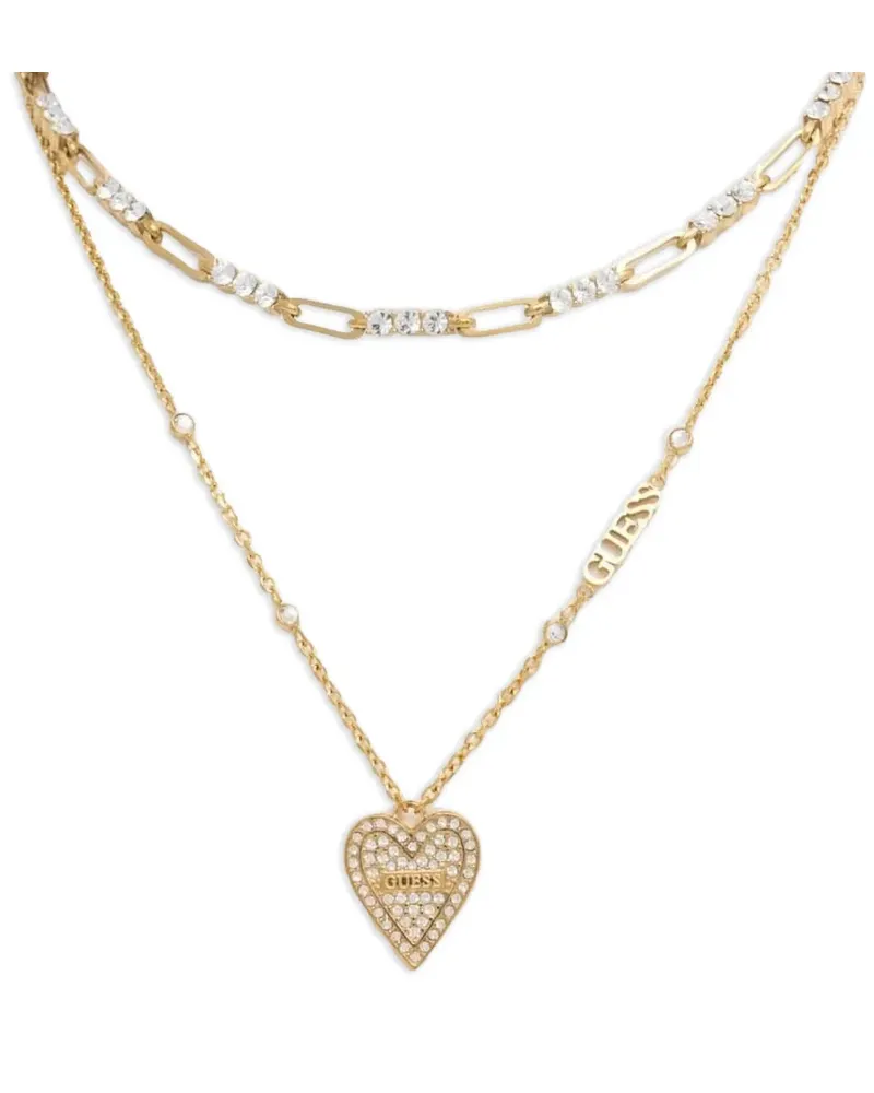 Guess Halskette mit kristallverziertem Herz - Gold Gold