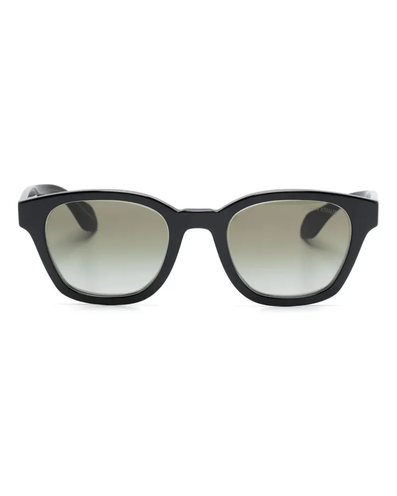 Giorgio Armani Sonnenbrille mit breitem Gestell - Schwarz Schwarz