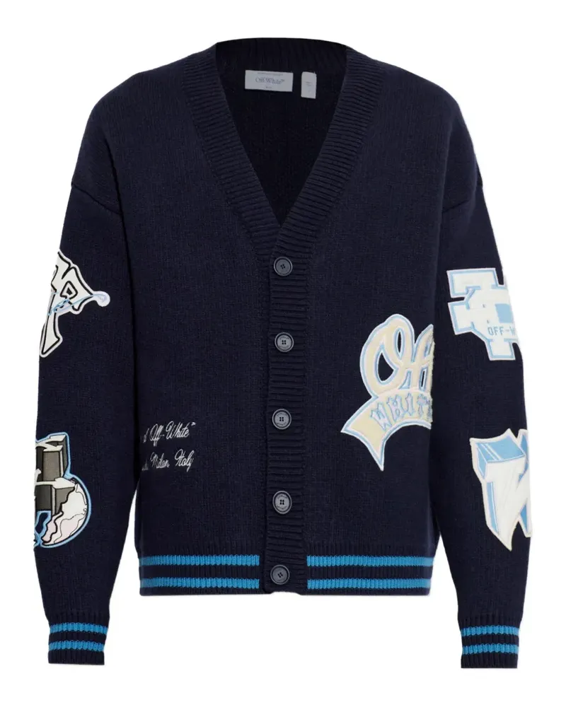 OFF-WHITE Cardigan mit Patches - Blau Blau