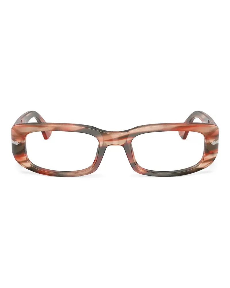 Persol Gestreifte Brille mit eckigem Gestell - Orange Orange