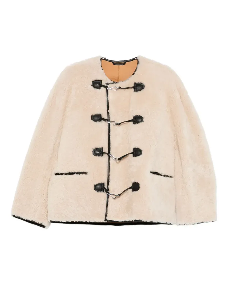 Totême Teddy shearling clasp jacket - Nude Nude