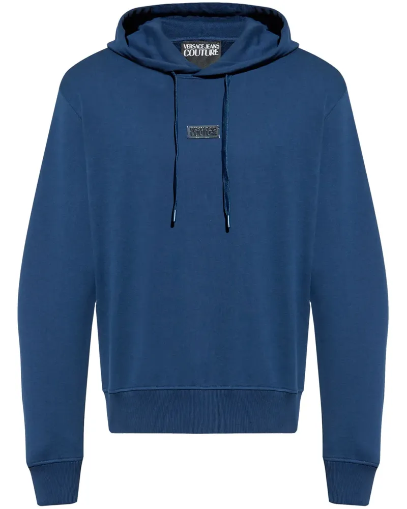 Versace Jeans Hoodie mit Logo-Schild - Blau Blau