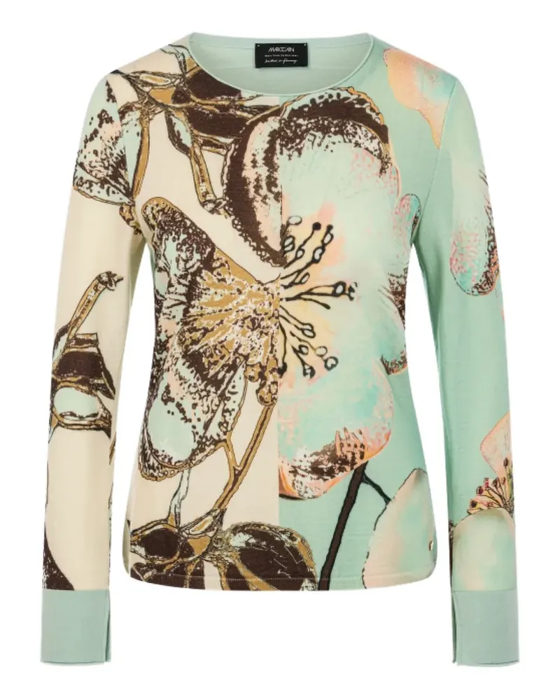 Marc Cain floral-print virgin wool sweater - Grün Grün