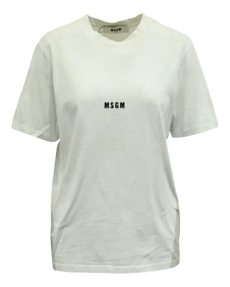 MSGM logo-print cotton T-shirt - Weiß Weiß