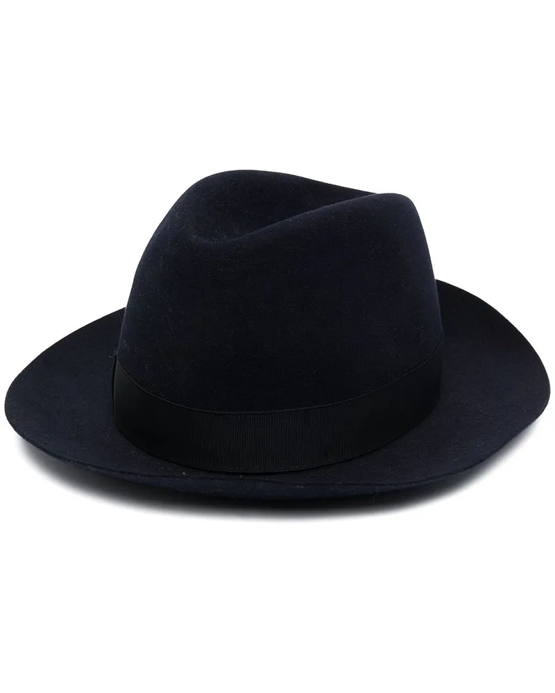 Borsalino Fedora mit Schleife - Blau Blau