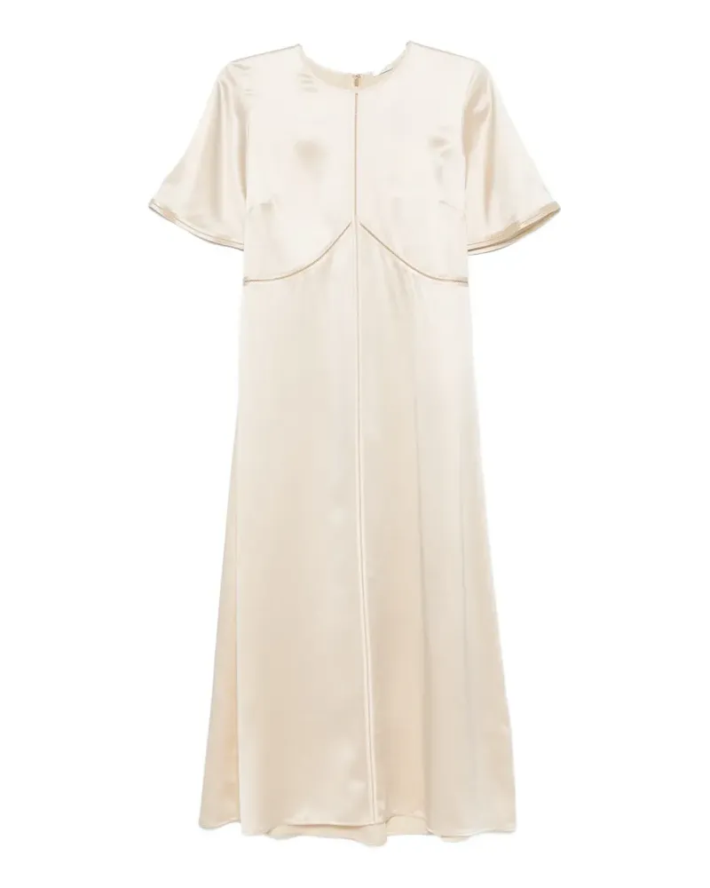 Joseph Satin-Midikleid mit Fransenbesatz - Nude Nude