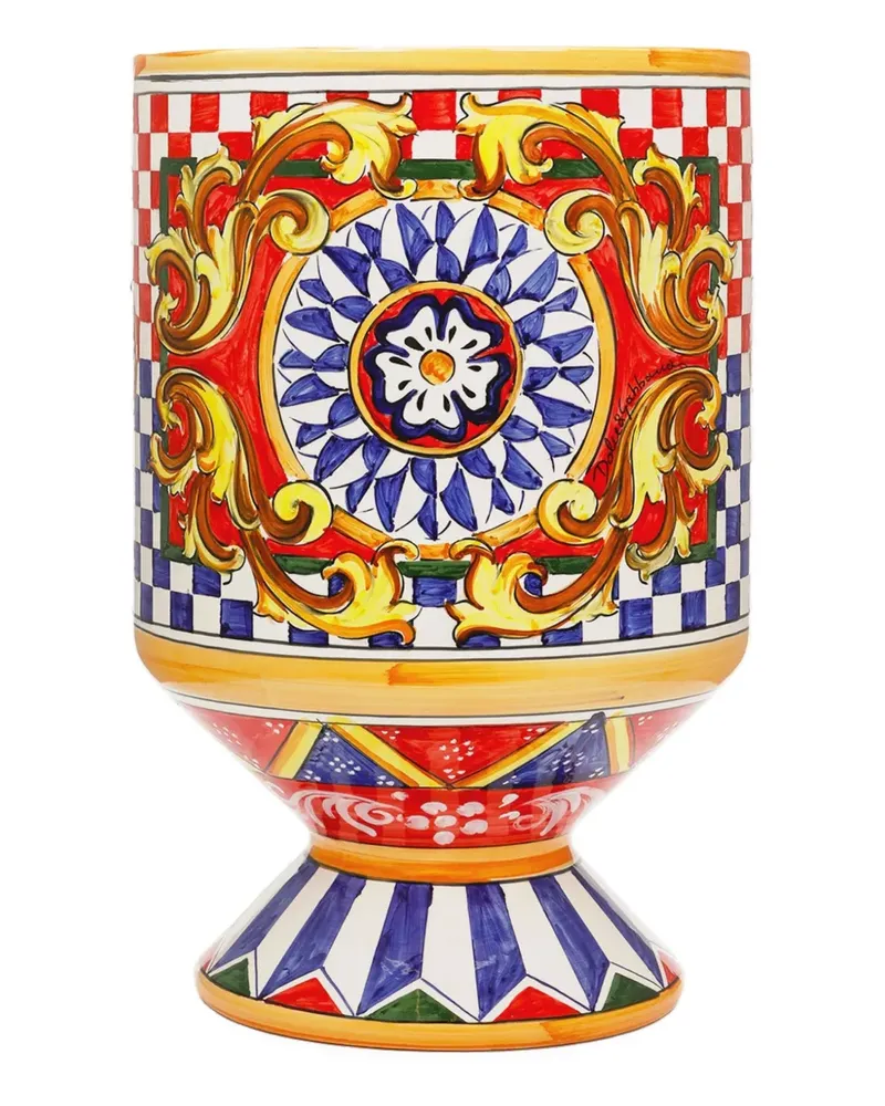 Dolce & Gabbana Vase aus Keramik mit geometrischem Muster - Mehrfarbig Mehrfarbig