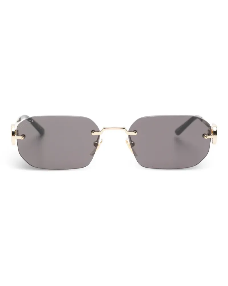 Gucci Rahmenlose Sonnenbrille mit GG-Logo - Gold Gold