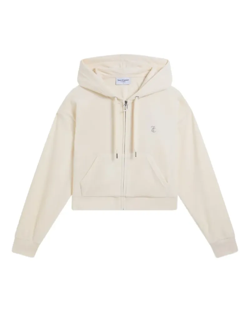 Juicy Couture Cropped-Hoodie mit Diamanté-Logo - Nude Nude