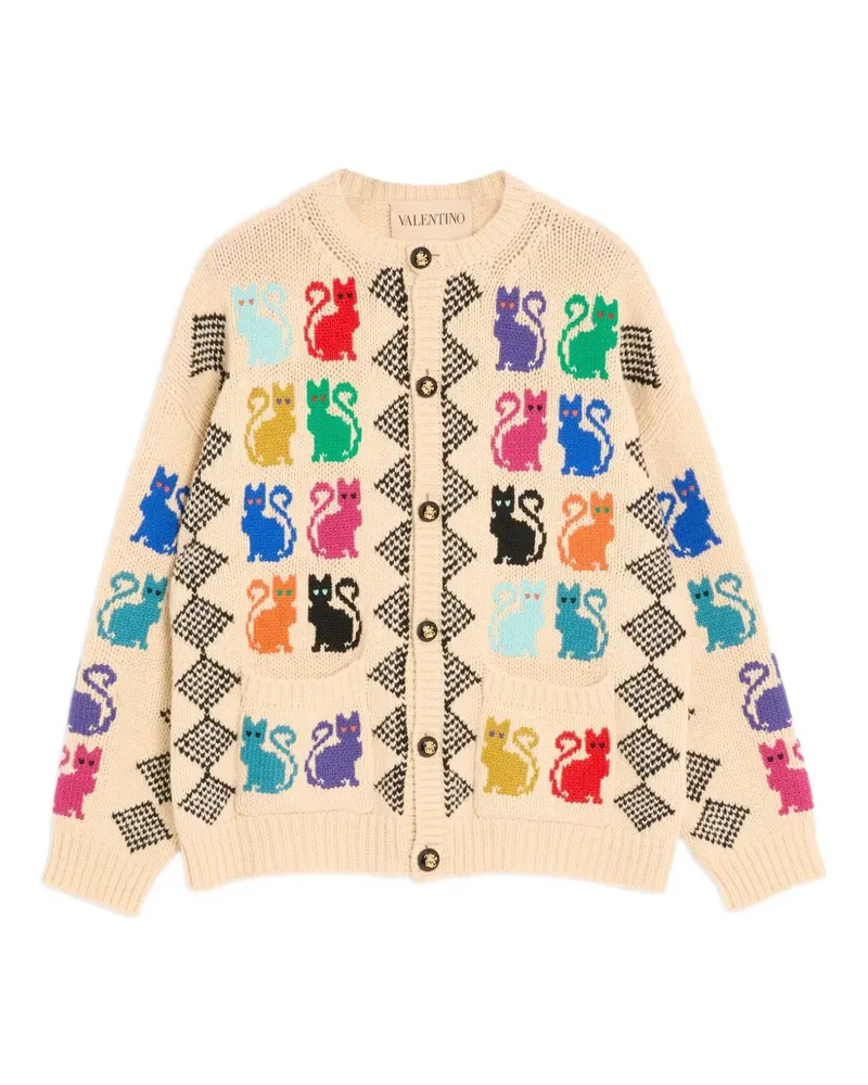 Valentino Garavani Geknöpfter Jacquard-Cardigan - Nude Nude