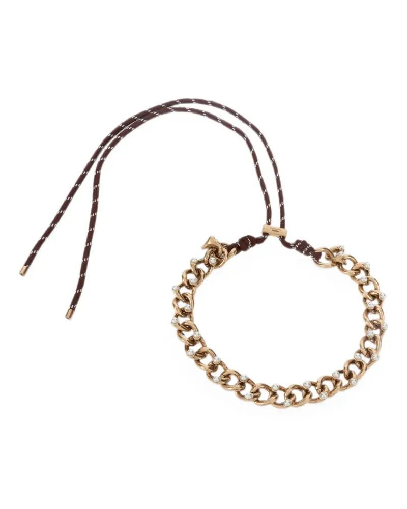 Max Mara pearl-embellished chain-detail necklace - Gold Gold