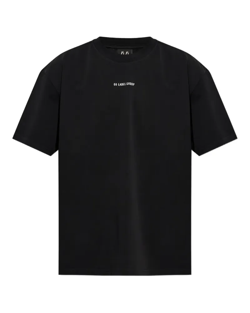 44 LABEL GROUP Valery T-Shirt mit Logo - Schwarz Schwarz