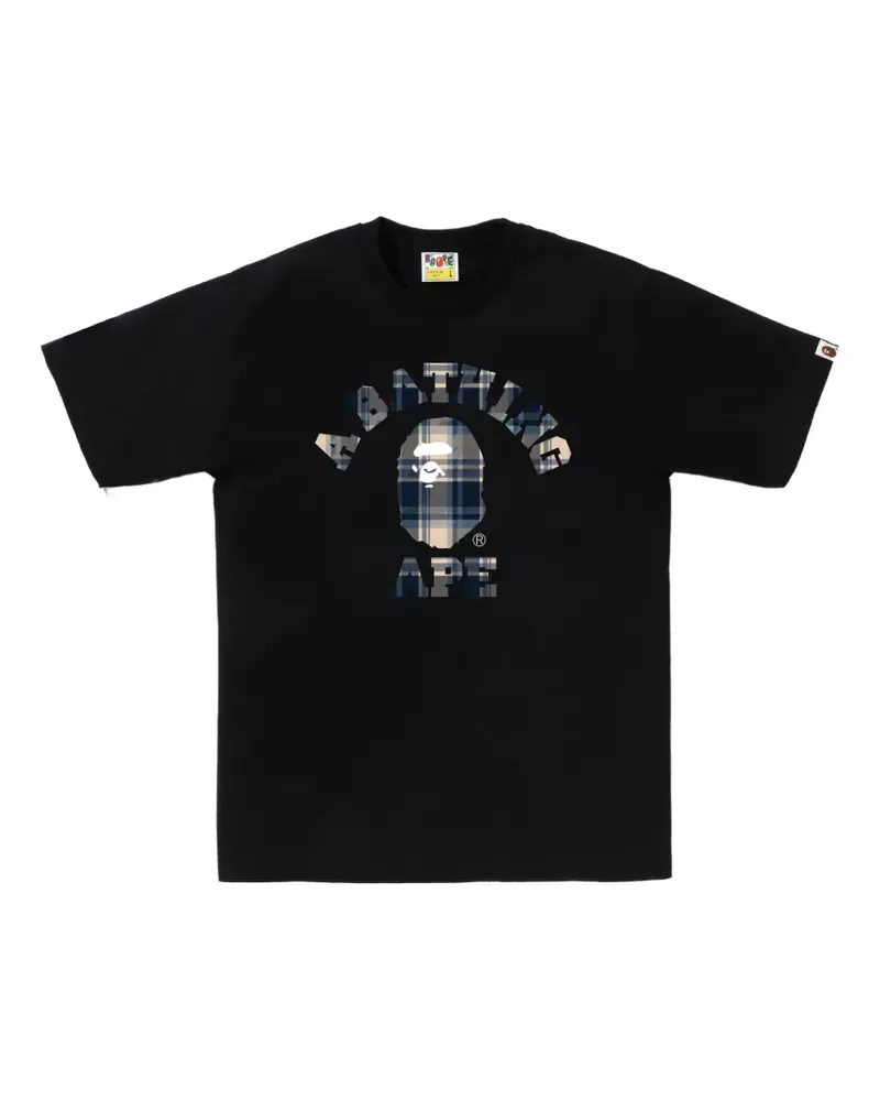 BAPE Ape Head check-print T-shirt - Schwarz Schwarz