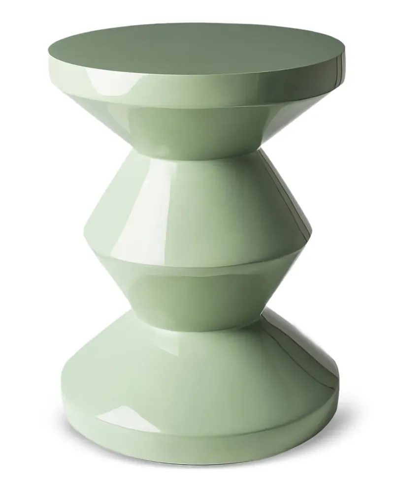 POLSPOTTEN Hocker mit Zickzackmuster (35,5cm) - Grün Grün