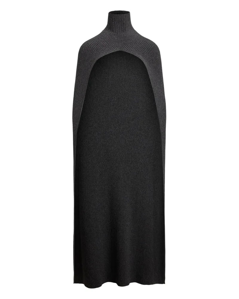 Ralph Lauren ribbed turtleneck cape coat - Grau Grau
