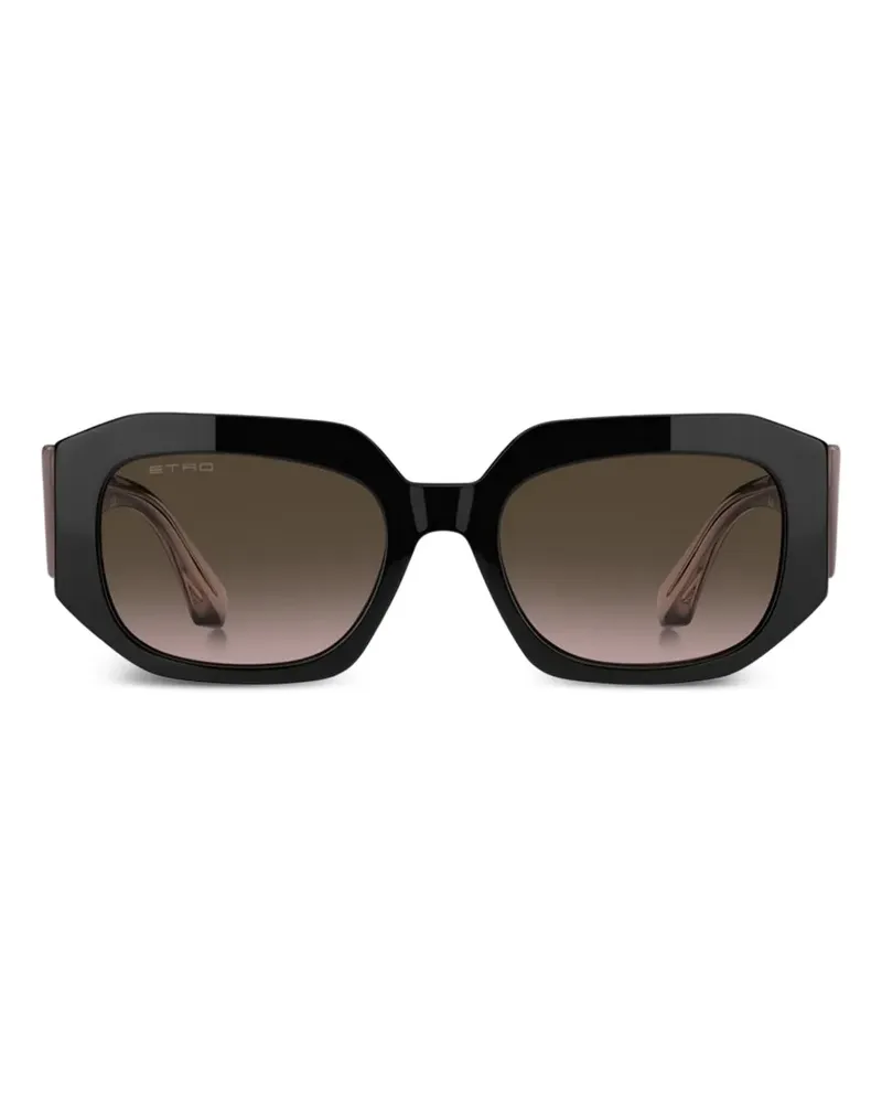 Etro Sonnenbrille mit eckigem Gestell - Schwarz Schwarz