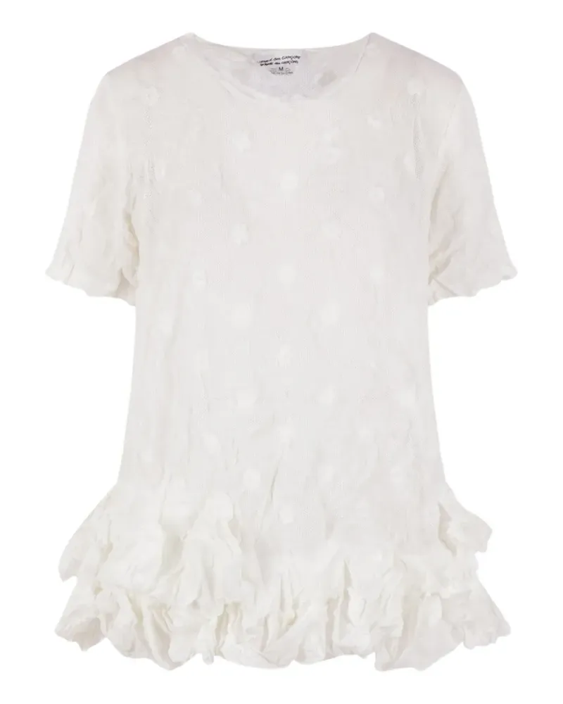 Comme des Garçons ruffled crinkled top - Weiß Weiß