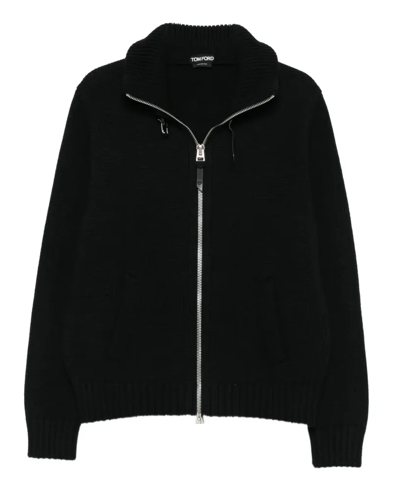 Tom Ford Gerippte Jacke mit Reißverschluss - Schwarz Schwarz