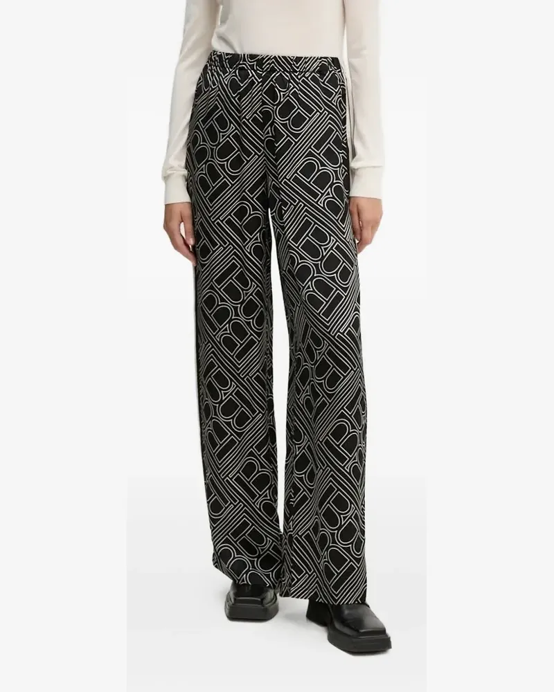 BRUUNS BAZAAR Logo-Hose mit Seitenstreifen - Schwarz Schwarz