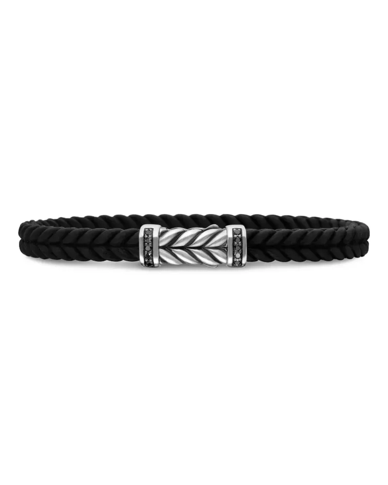 David Yurman Geflochtenes Chevron Sterlingsilber-Armband (6mm Silber