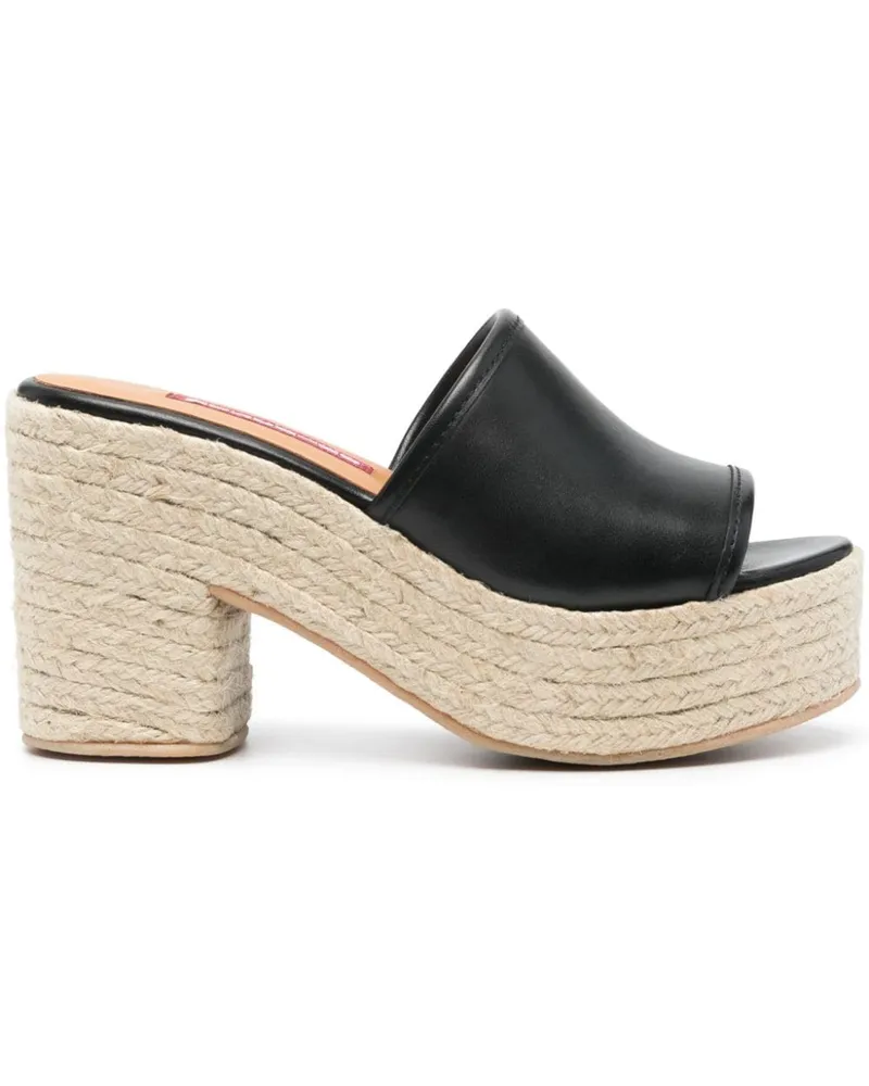 Moschino Espadrilles aus Leder 95mm Schwarz