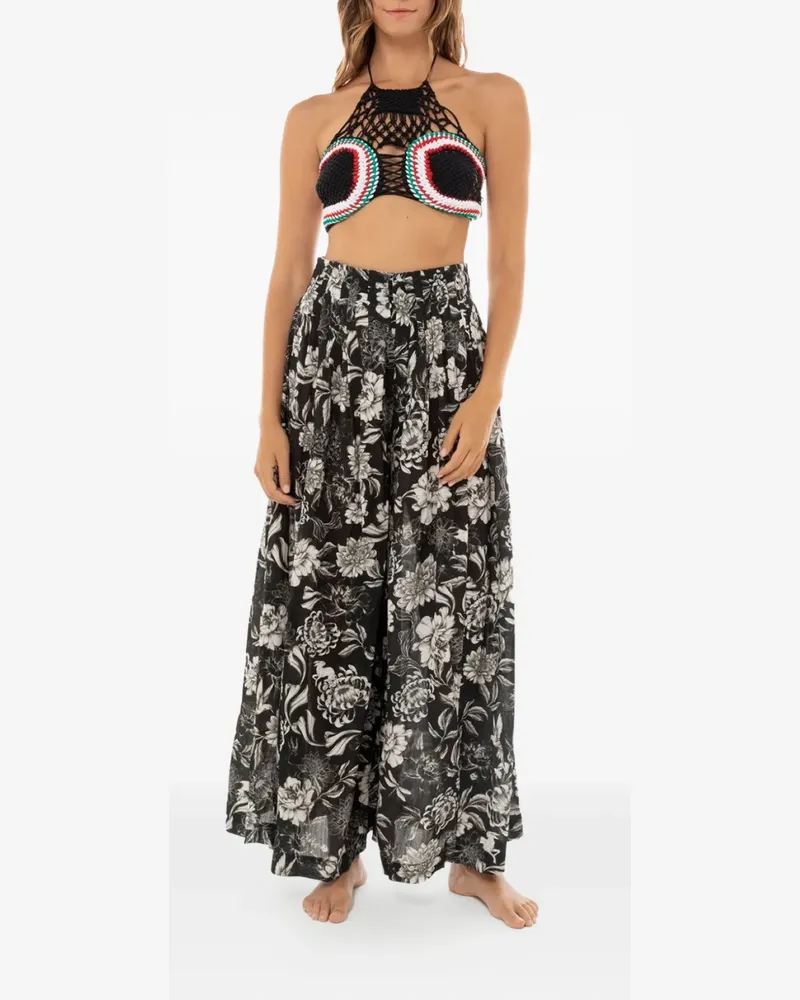 AGUA BENDITA Handgewebtes Tasha Cropped-Tanktop - Schwarz Schwarz