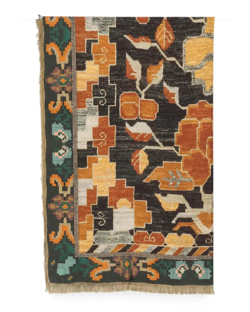 Pierre-Louis Mascia geometric-print fringed scarf - Schwarz Schwarz