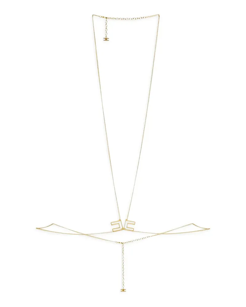 Elisabetta Franchi Body mit Logo-Detail - Gold Gold