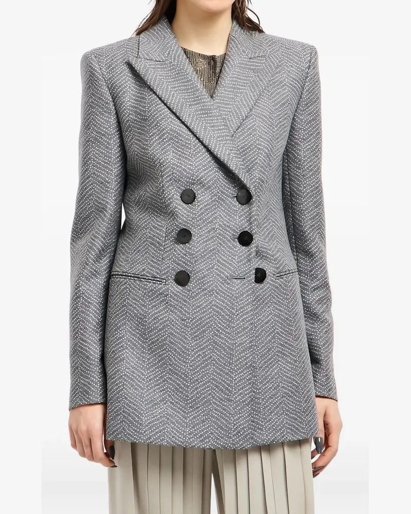 Giorgio Armani Doppelreihiger Jacquard-Blazer - Grau Grau