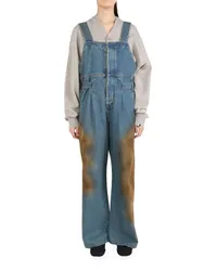 Uma Wang abstract-pattern print dungarees Blau