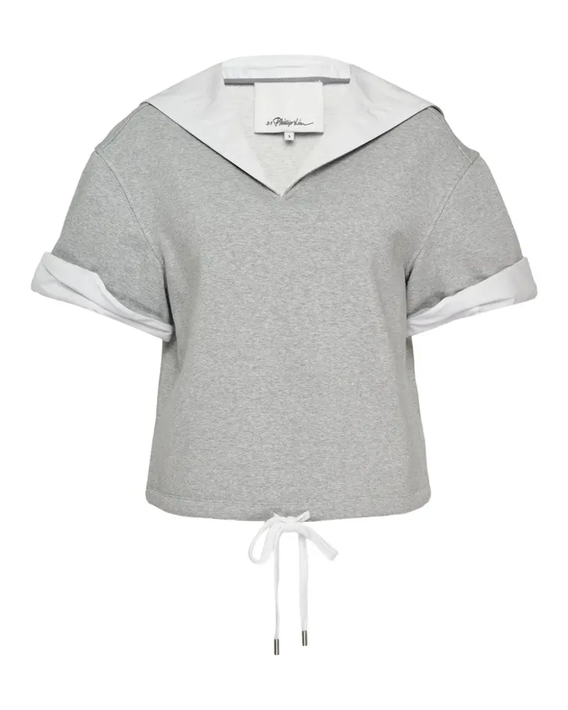 3.1 phillip lim sailor-collar drawstring-detail top - Grau Grau