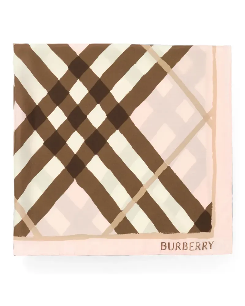 Burberry Karierter Schal mit Aquarell-Print - Rosa Rosa