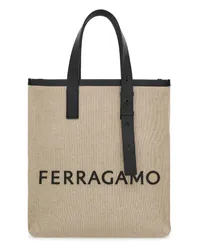 Ferragamo Shopper mit Logo-Prägung Nude