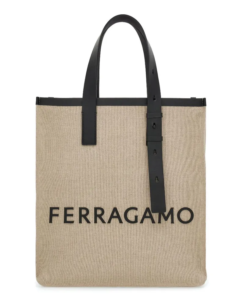 Ferragamo Shopper mit Logo-Prägung - Nude Nude
