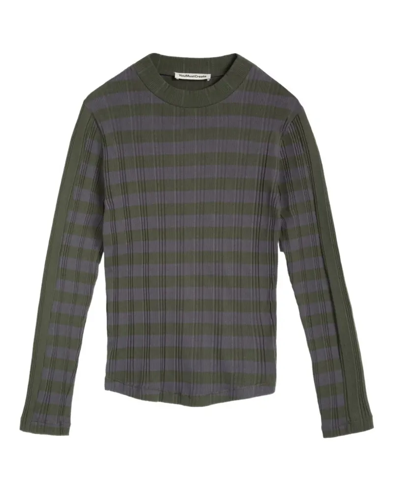 YMC Gestreiftes High Rains Oberteil - Schwarz Schwarz