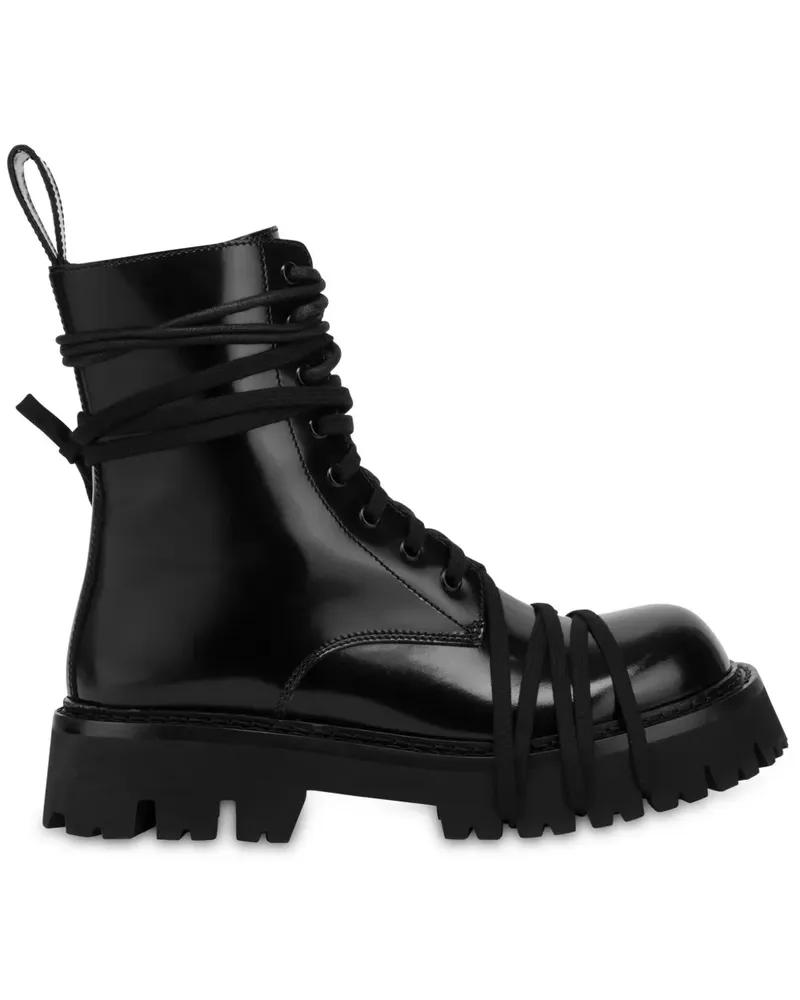 Moschino Schnürstiefel im Military-Look - Schwarz Schwarz