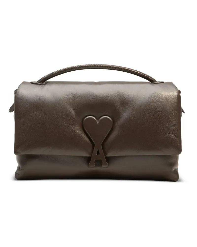 AMI Paris Voulez-Vous Schultertasche mit Logo-Applikation - Braun Braun