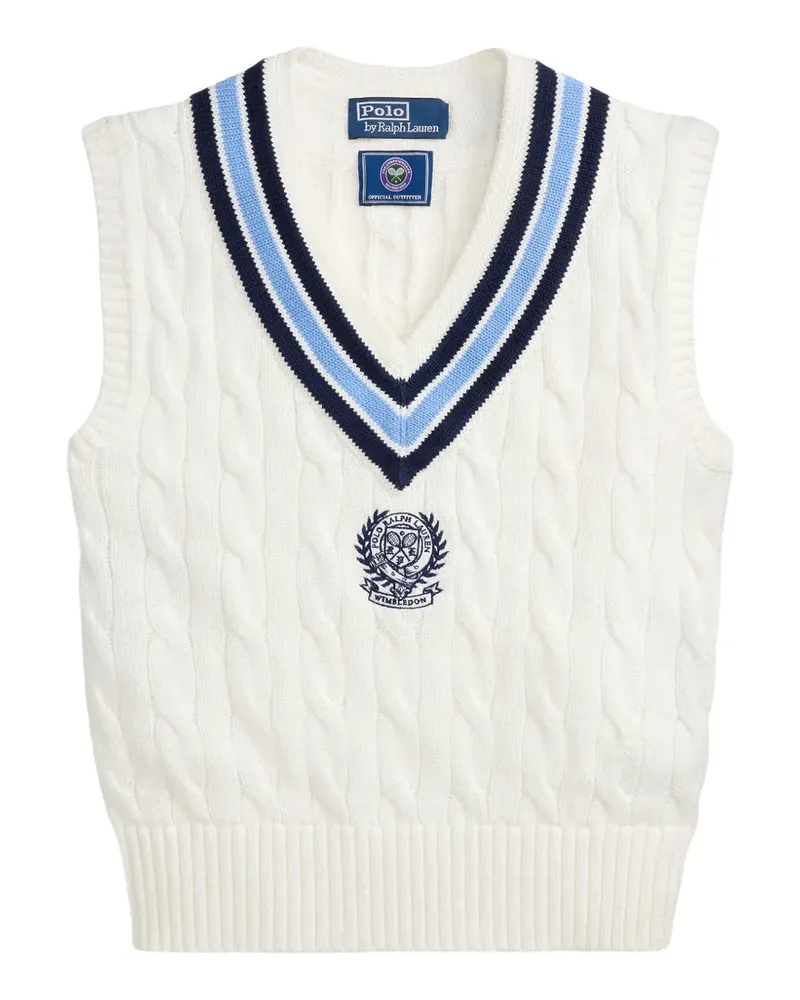 Ralph Lauren Weste mit V-Ausschnitt - Weiß Weiß
