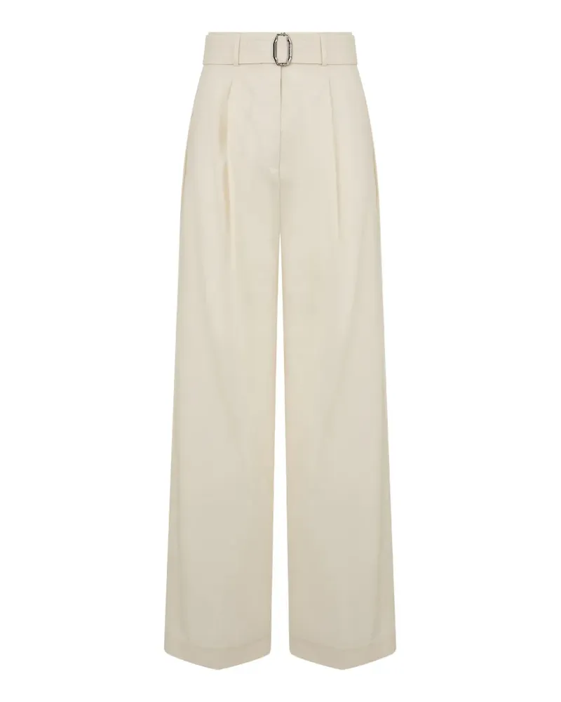 MOORER belted wide-leg trousers - Nude Nude