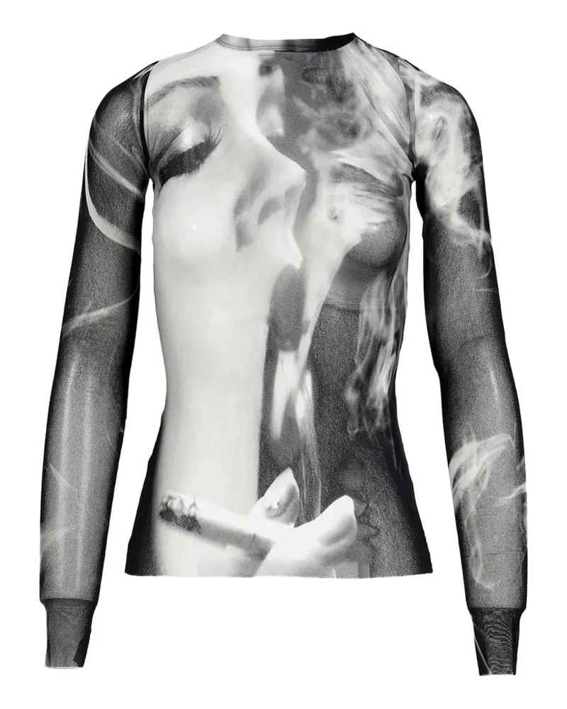 Jean Paul Gaultier Smoking Women Langarmshirt - Schwarz Schwarz