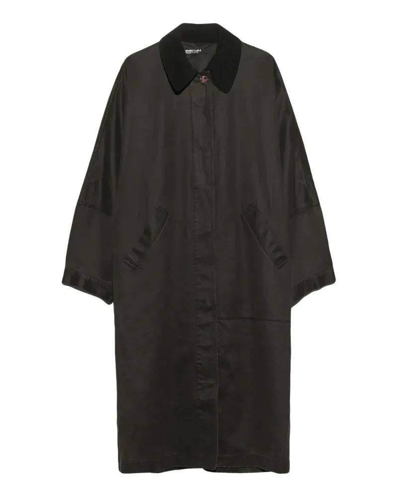 BIMBA Y LOLA Gewachster Midi-Trenchcoat - Grün Grün