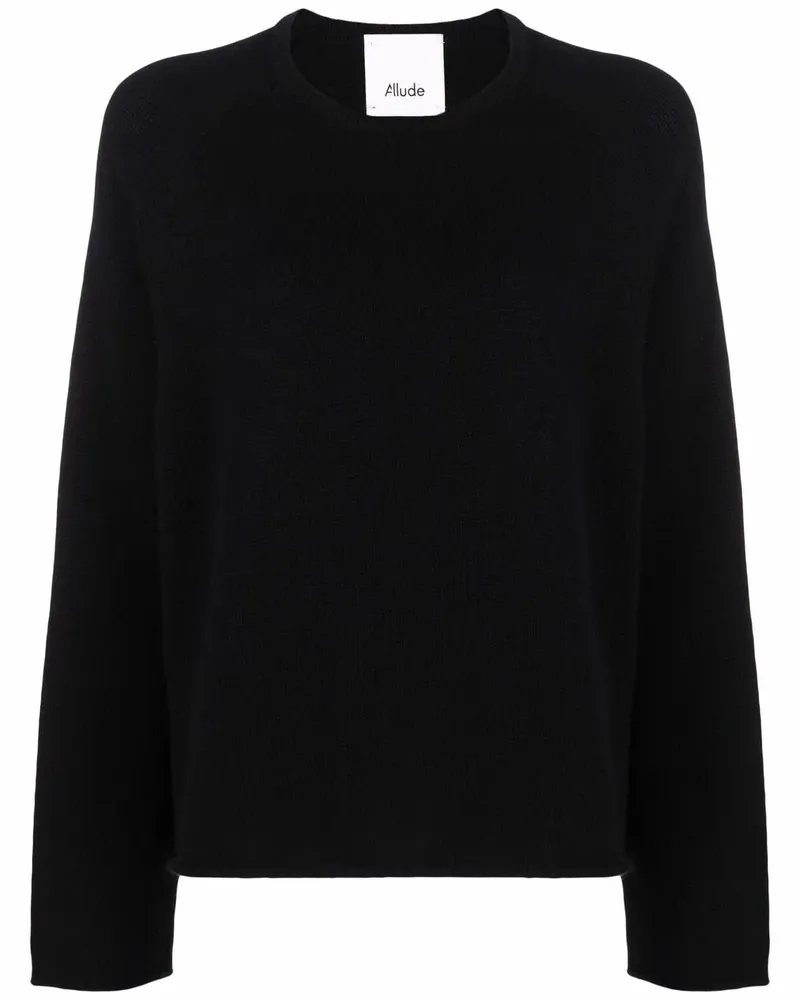 ALLUDE Kaschmirpullover mit Rundhalsausschnitt - Schwarz Schwarz